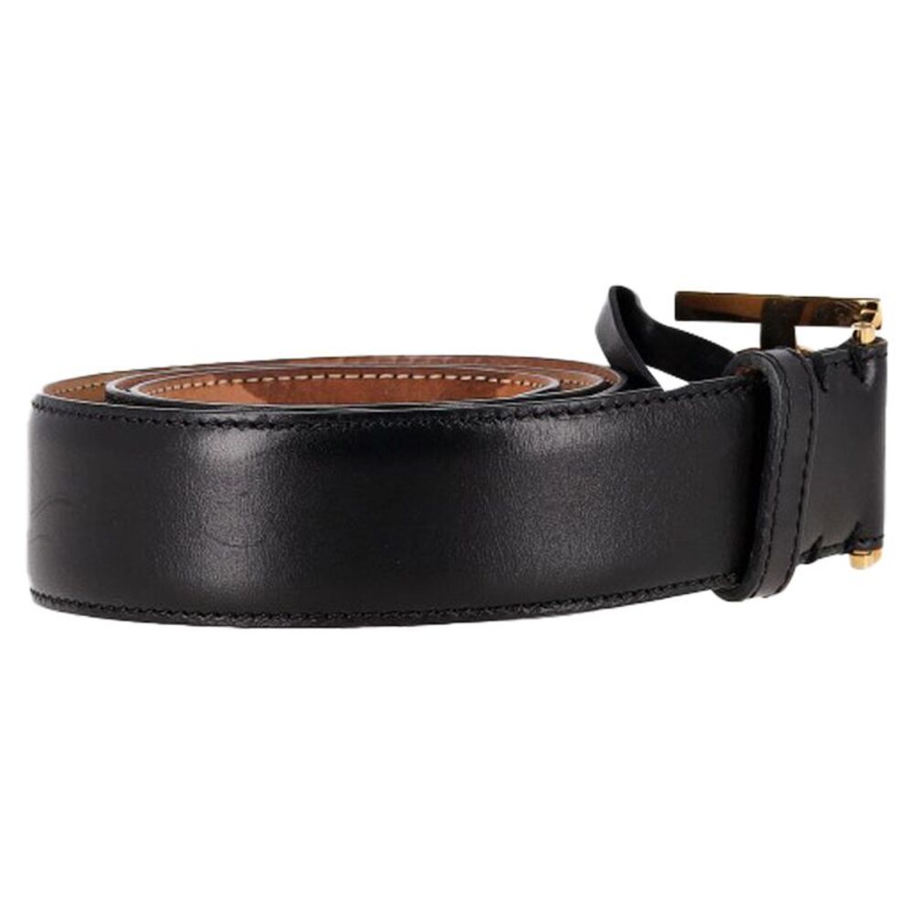 Burberry TB Buckle Belt in Black Leather - Picture 2 of 3